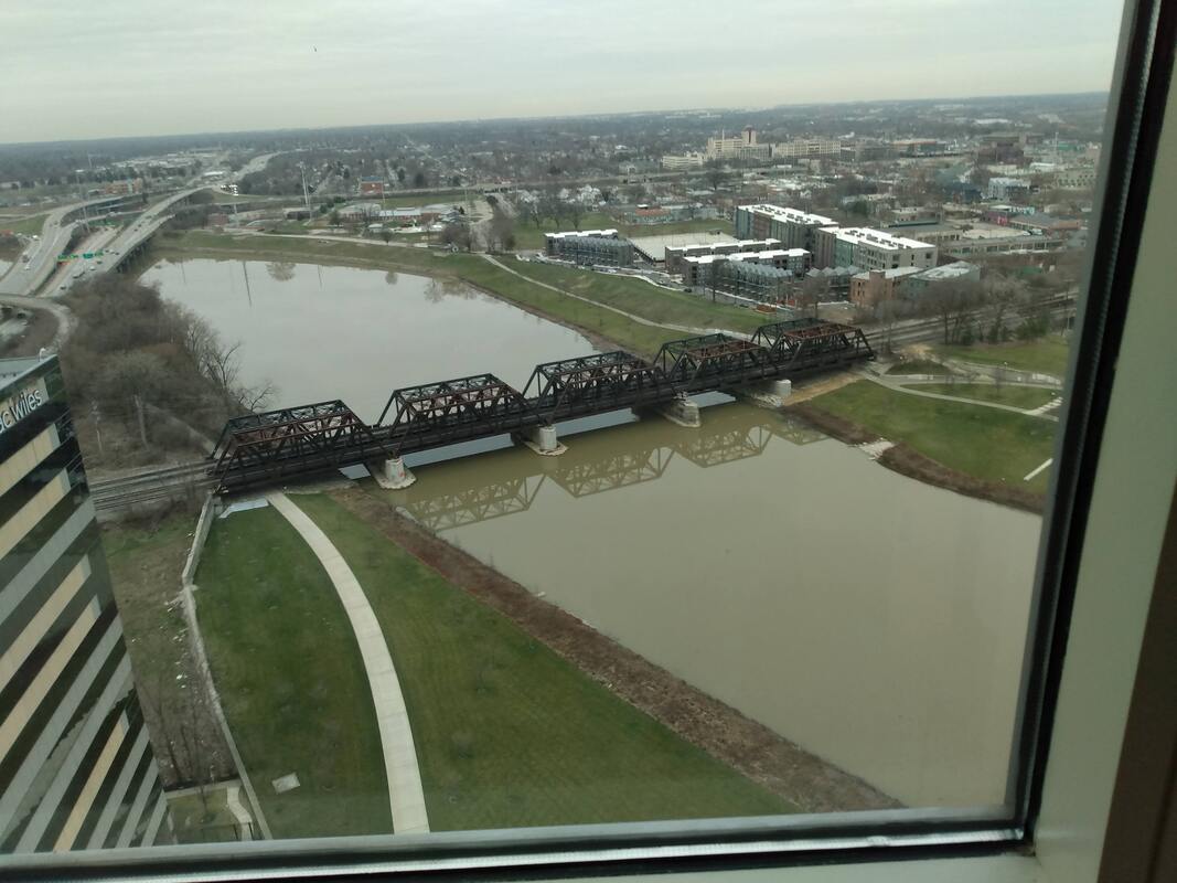 VIEW FROM THE PENTHOUSE OF MERNOVA BUILDING. AT JUST OVER $9 MILLION THIS IS THE MOST EXPENSIVE CONDO IN COLUMBUS OHIO.